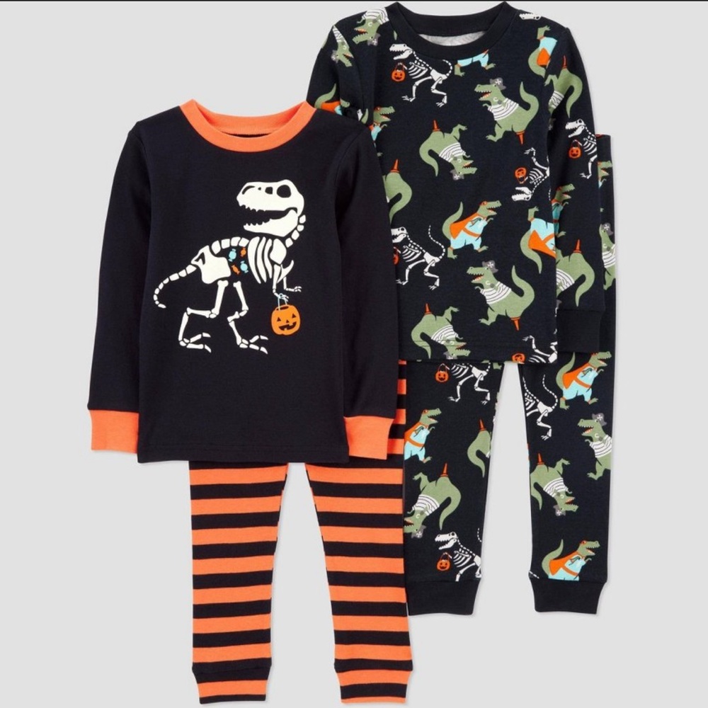 Carter’s Just One You 4-Piece Halloween Dinosaur Cotton Pajama Set 2T Boys
